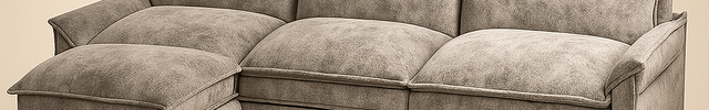Manila 119" L-Shaped Sofa- 3 Seater Sectional Sofa with Reversible Toffee Chair & Movable Footrest - Uber Decor