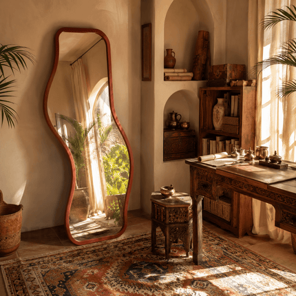 Zayna Organic Full Length Floor Mirror – Sculptural Leaner Mirror