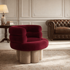 Deep Wine/Warm Beige Suede Velvet