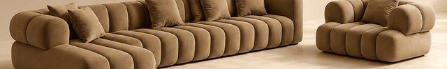 Miami Modular 7-Seater Sectional Sofa Japandi Contemporary Bubble Sofa for Living Room & Lounge