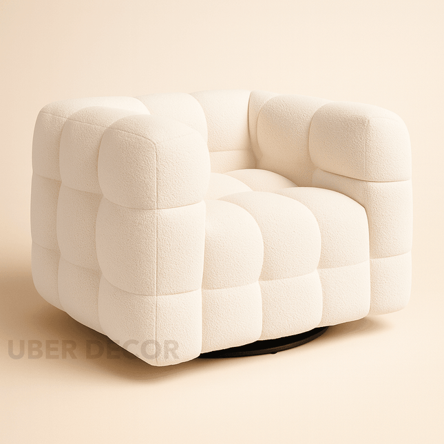 Bubli Accent Chair – Cubic Boucle Comfort | Designed for Living Room or Bedroom Spaces - Uber Decor