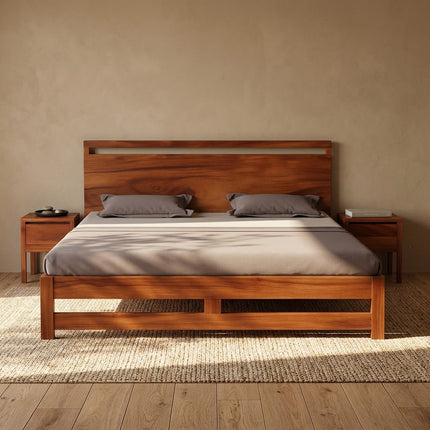 MapleLine Contemporary Solid Wood Platform Bed for Urban Homes