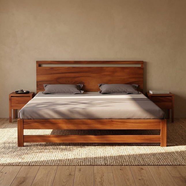 MapleLine Contemporary Solid Wood Platform Bed for Urban Homes