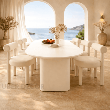 Zerano Organic Shape Dining Table Modern Minimalist Sculptural Base Designer Dining Table for Dining Room