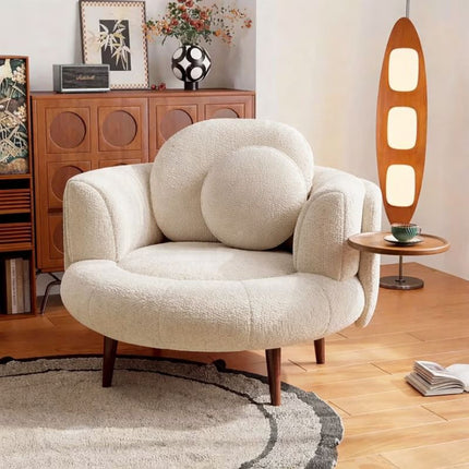Vantara Accent Chair – Curved Comfort Seating with Integrated Coffee Table for Living Room and Lounge Spaces
