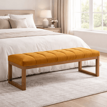 Artisan Weave Upholstered Bench Scandinavian Modern Living Dining Entryway Furniture