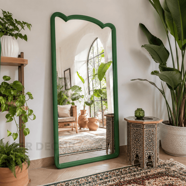 Dalia Scalloped Crown Full Length Floor Mirror – Statement Leaner