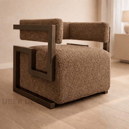 Aurora Luxe Accent Chair – Mid-Century Modern Glam Lounge Seating with Stainless Steel Frame for Living Room & Hotel Spaces