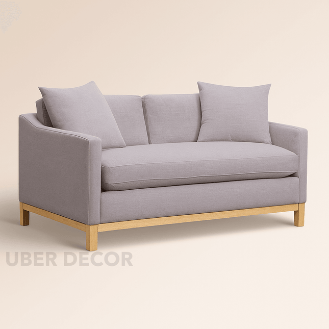 Sibari 64" Upholstered 2-Seater Couch – Modern Wooden Base Sofa for Living Rooms