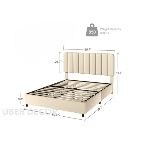 Dreamy Dusk Japandi Curved Budget Storage Bed – Modern Bedroom Essential - Uber Decor