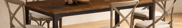 Homestead Forge Dining Table – Rustic Industrial Charm for Warm Gatherings