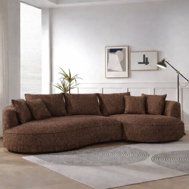 Boucle Breeze Curved Luxury Sofa - Elegant Boucle Couch for Modern Interiors- 1, 3, 5, 7 seater