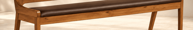 Deccan Luxe Solid Wood Contemporary Curved Back Bench Customisable Modern Classic Seating for Dining Living Bedroom and Entryway