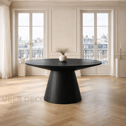 Orren Form Round Dining Table Modern Japandi Design Conical Base Ideal for Dining Room or Breakfast Nook