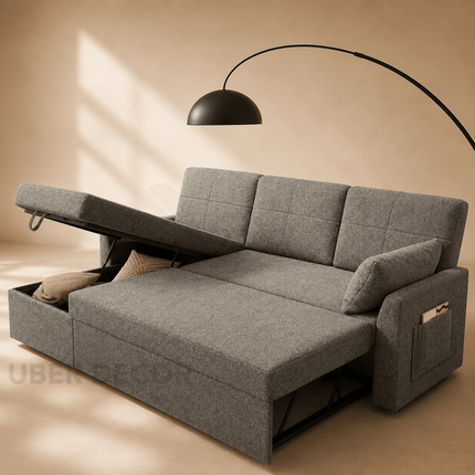 Tuscany Sleeper Sofa- Convertible Sofa Bed with Pull Out Couch with Storage Space for Bed Room, Guest Room or Living Room