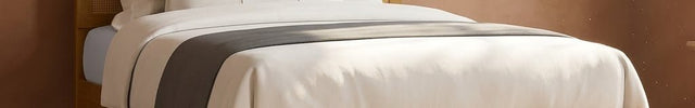 WillowNest Wabi-Sabi Rattan Slat Platform Bed – Japandi Customisable Wooden Bed for Contemporary Apartments