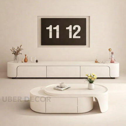 Ovara Loop – Modern TV Cabinet, Nordic Inspired Storage Console, Rounded Edge Design