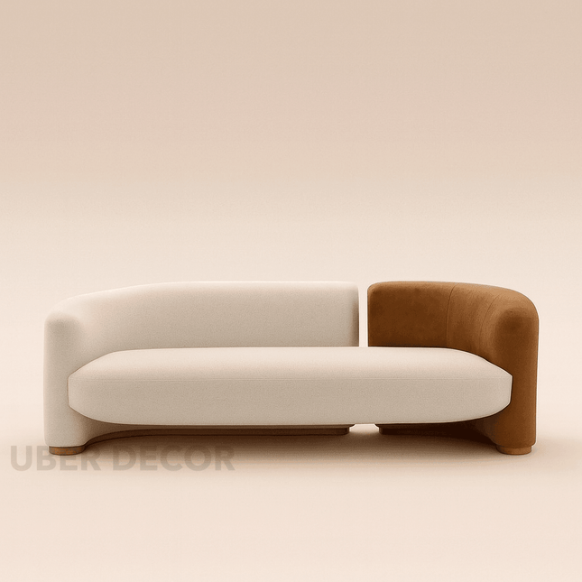 Veracruz 2-Seater Curved Sofa Modern Organic Dual-Tone Luxury Couch for Living Room