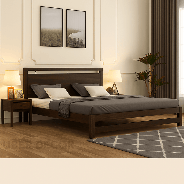 MapleLine Contemporary Solid Wood Platform Bed for Urban Homes