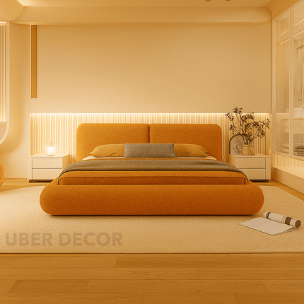 Moonlit Drift Curved Storage Bed – Contemporary Bedroom Essential
