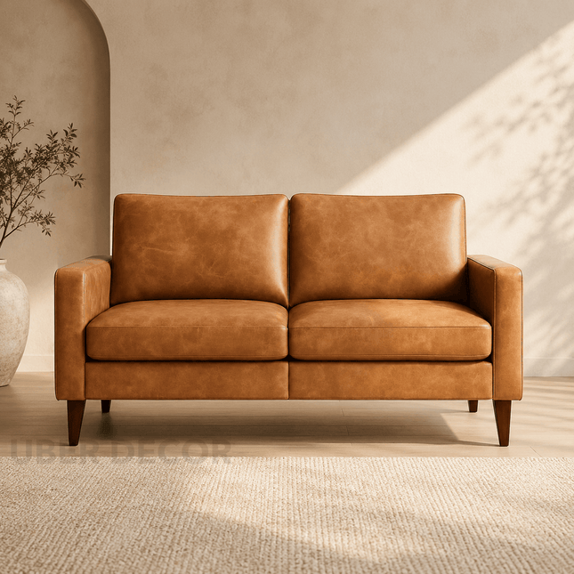 Cancun 79" Sofa- Mid Century 2 Seater Small Couch with Side Pockets- For Home or Office