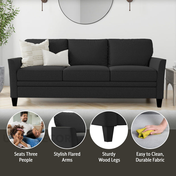 Sydney 81" Sofa- 3 Seat Classic Comfortable Modern Sofa in Customisable Fabric for Living Room - Uber Decor
