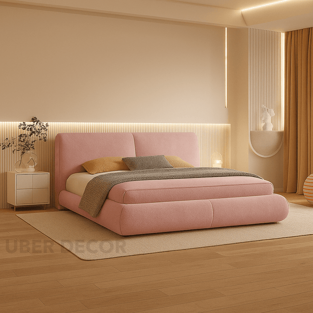 Moonlit Drift Curved Storage Bed – Contemporary Bedroom Essential