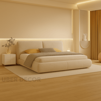 Moonlit Drift Curved Storage Bed – Contemporary Bedroom Essential