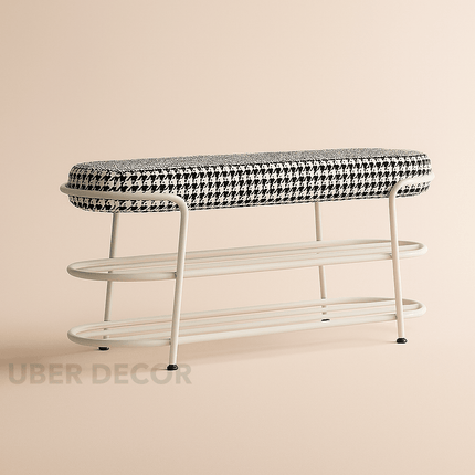 NordSleek Shoe Organizer Stool | Advanced Nordic Design for Entryway & Clothing Store | Multifunctional Furniture Piece