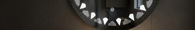 Gleamia Diamond round led mirror frontlit or backlit touch button led frameless bathroom vanity mirror