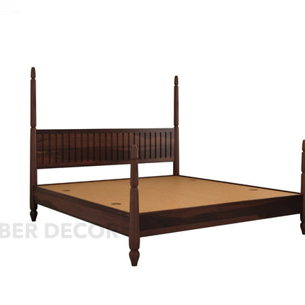 TeakRise Wabi Sabi Four-Poster Panel Bed for Boutique Hotel Suites