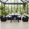 Leafelle Wicker Outdoor Seating Set – Sofa & Chair with Twin Tables for Poolside Patio & Terrace | Uber Decor