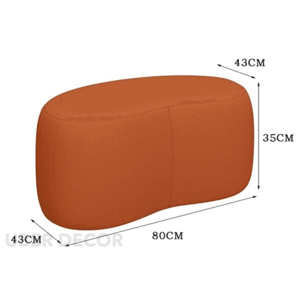 StyleCurve Blob Ottoman - Curved Seat Pouffe for Living Room