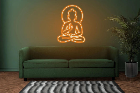 Buddha Line Art Neon Sign - Uber Decor