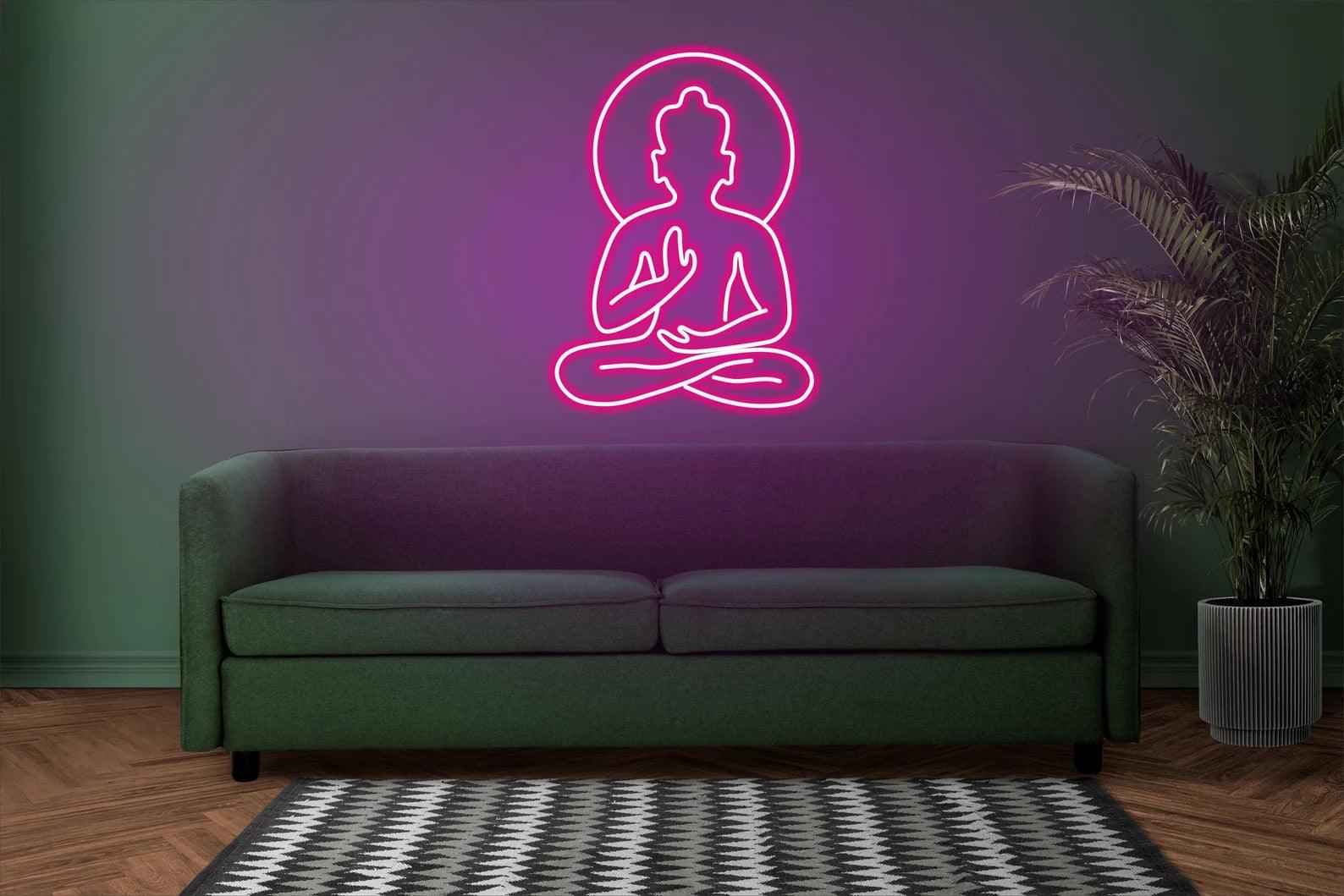 Buddha Line Art Neon Sign - Uber Decor