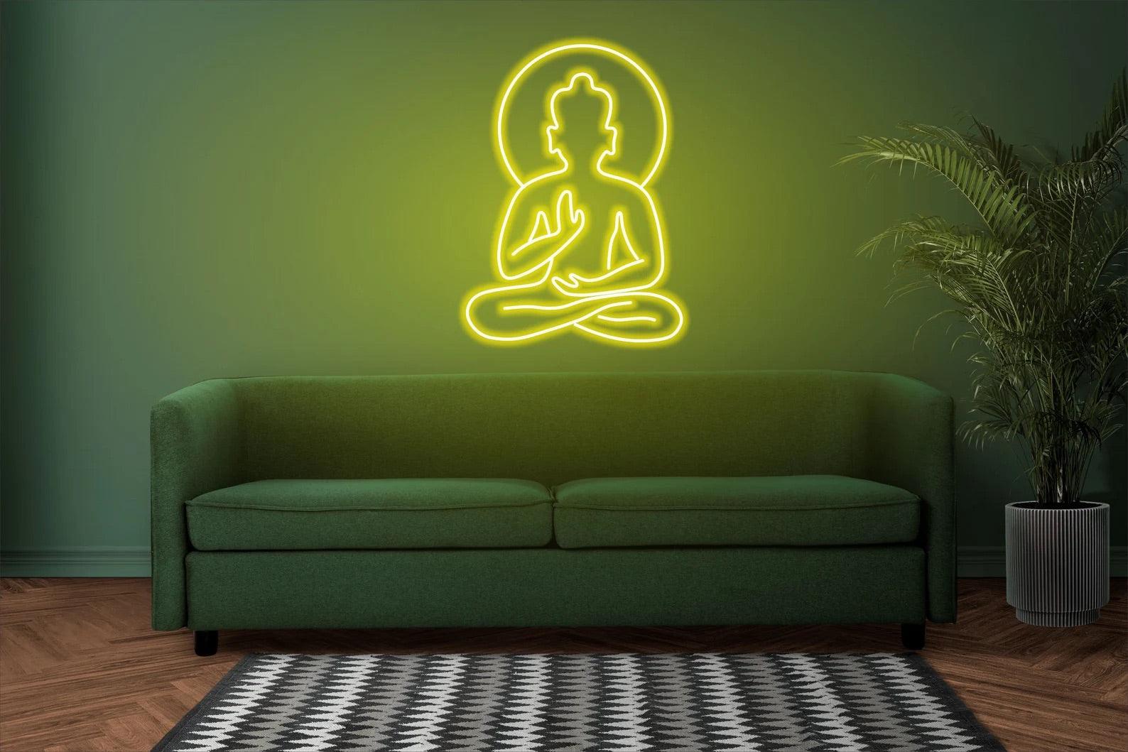 Buddha Line Art Neon Sign - Uber Decor