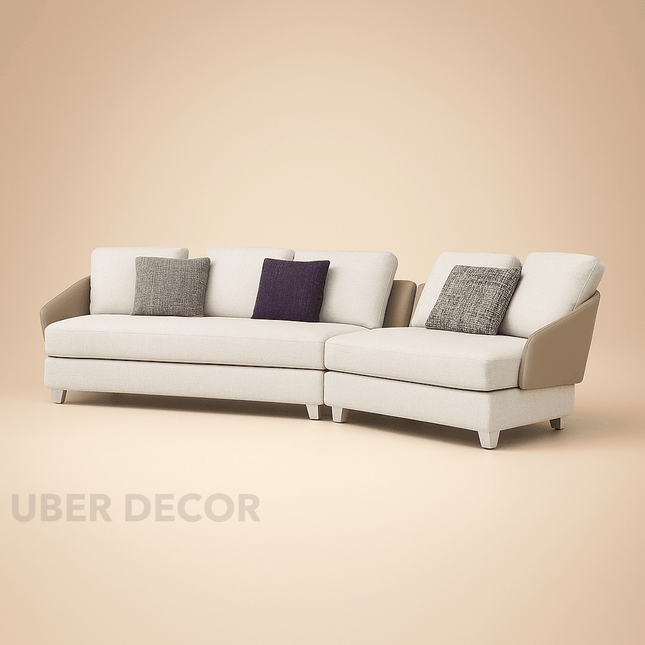 Venetian Luxe - Traditional & Mediterranean Style - Curved Sofa - For Living Room