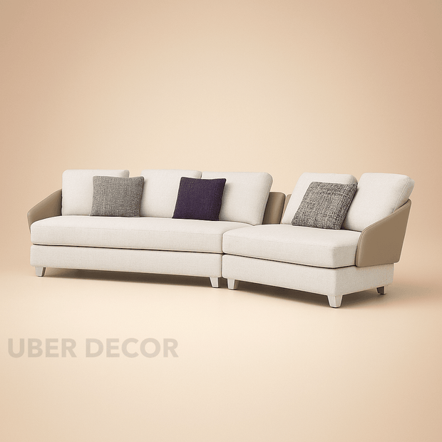 Venetian Luxe - Traditional & Mediterranean Style - Curved Sofa - For Living Room - Uber Decor