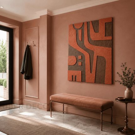 Geometric Maze Art Deco 3D Wall Art – Sculptural Abstract Relief Decor for Living Rooms, Entryways, and Modern Interiors