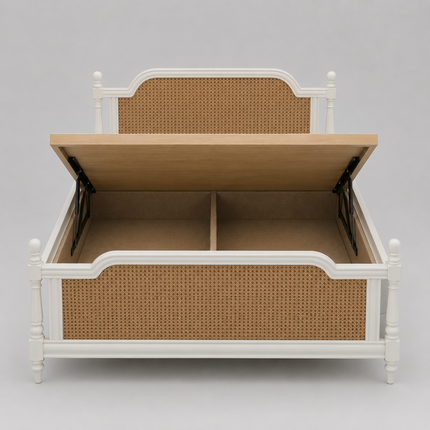 MapleGrace Colonial French Cane Panel Customisable Bed for Elegant Master Suites