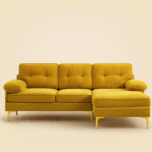 Prague 82" Sectional Sofa- Convertible L-Shaped Sofa Couch with Reversible Chaise- Lounger Sofa for Living Room