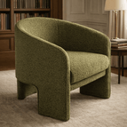 Olive Green Textured Boucle