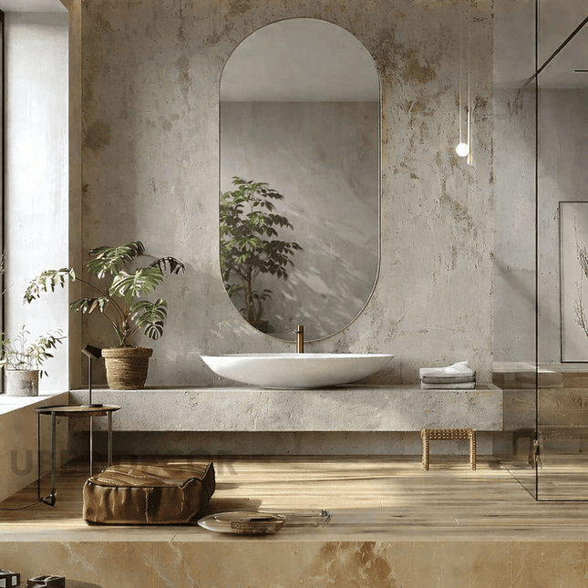 Ovia Frameless HD Mirror – Vertical Pill-Shaped Wall Mirror for Bathroom, Entryway & Vanity