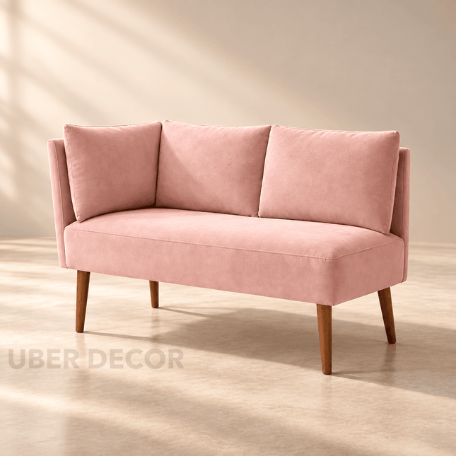 Calcutta Craft Mid Century Corner Bench Contemporary Customisable Seating for Dining Living Lounge and Entryway