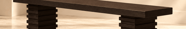 Skandia Serenity Contemporary Solid Wood Architectural Bench Modern Customisable Seating for Dining Living Lounge and Entryway