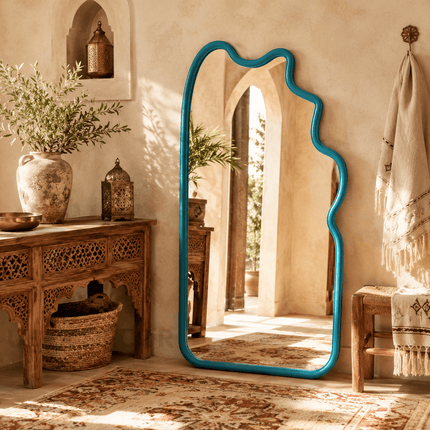 Zafira Wavy Full Length Floor Mirror – Decorative Moroccan Standing Mirror