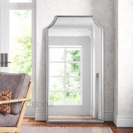 Draped Arch Metal Frame Full Length Standing Mirror for Bedroom