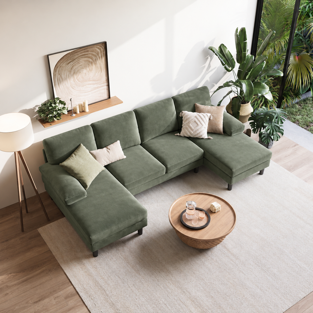 Zenora Wabi-Sabi Modern Sectional Sofa Set with Chaise - Spacious Couch for Living & Study Spaces