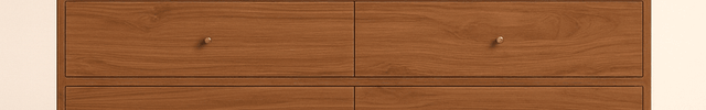GeoForm Walnut Modern Dresser – Artistic Carved 6-Drawer Storage Cabinet - Uber Decor