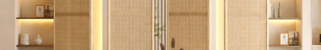 RAVENI Handcrafted Wooden Rattan Room Divider for Living Rooms, Lounges & Open Homes with Made-to-Order Customisation